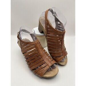Josef Seibel Ruth 21 Women's Gladiator Leather Heeled Sandals EU 37 US Size 6.5
